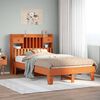 vidaXL Estructura de cama sin colch&oacute;n madera maciza marr&oacute;n 120x190 cm