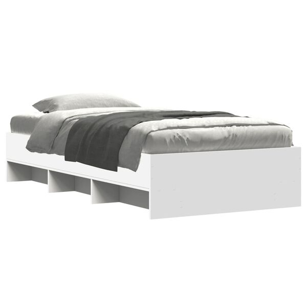 vidaXL Estructura de cama madera de ingeniería blanca 75x190 cm