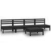 vidaXL Juego de muebles de jard&iacute;n 5 pzas madera de pino maciza negro