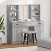 vidaXL Conjunto de mesa de vestidor con LED 3 pcs Gris Sonoma
