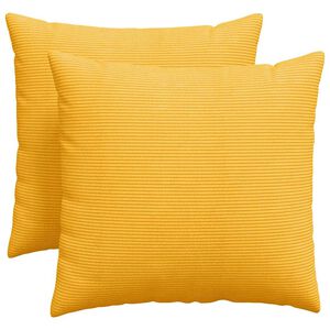 vidaXL Cojines de sof&aacute; 2 pcs Amarillo Claro 50 x 50 cm Tela de pana