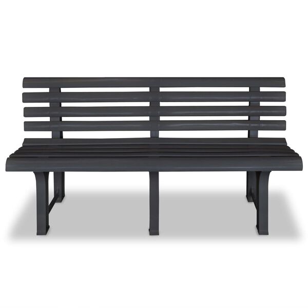 vidaXL Banco de jardín plástico gris antracita 145,5 cm
