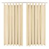 vidaXL Cortinas de micro-raso con bucles 2 unidades 140x225 cm beis