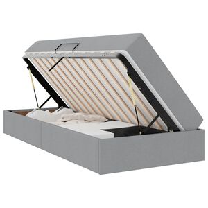 vidaXL Cama con almacenamiento y colch&oacute;n Gris Claro 90 x 190 cm