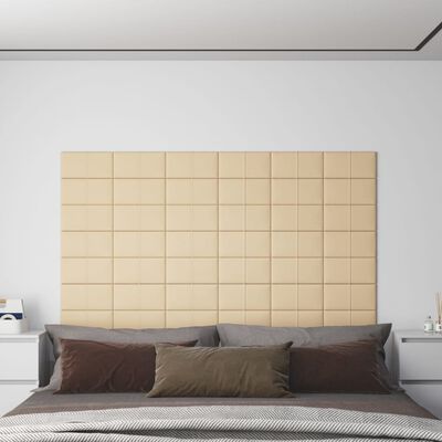 vidaXL Paneles de pared 12 uds tela color crema 30x15 cm 0,54 m²