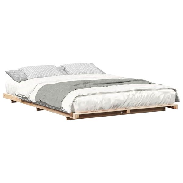 vidaXL Estructura de cama Marrón 160 x 210 cm Madera maciza de pino