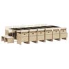 vidaXL Set comedor de jard&iacute;n 17 pzas con cojines rat&aacute;n sint&eacute;tico beige