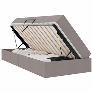 vidaXL Cama con almacenamiento y colch&oacute;n Taup&eacute; 100 x 200 cm Poli&eacute;ster
