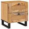 vidaXL Armario de Noche Natural 40 x 33 x 46 cm Madera de mango maciza