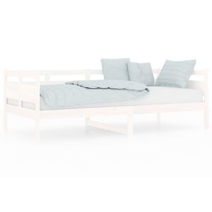 vidaXL Sof&aacute; cama sin colch&oacute;n madera maciza de pino blanco 90x200 cm