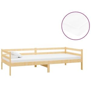 vidaXL Sof&aacute; cama con colch&oacute;n madera de pino maciza 90x200 cm