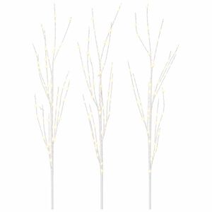 vidaXL Decoraci&oacute;n navide&ntilde;a de ramas de cobre con LED 3 uds. Blanco