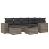vidaXL Set de sof&aacute;s de jard&iacute;n 7 piezas con cojines rat&aacute;n PE gris