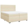 vidaXL Cama box spring con colch&oacute;n tela color crema 200x200 cm