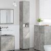 vidaXL Gabinete de Ba&ntilde;o con estante Gris Concreto 30,5 x 30 x 195 cm