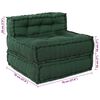 vidaXL Sof&aacute; modular 4 pcs Verde tela