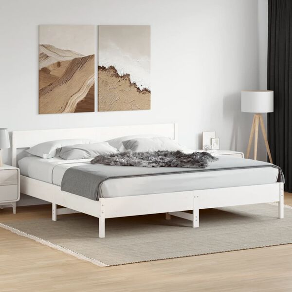 vidaXL Estructura de cama sin colchón madera maciza blanca 200x200 cm