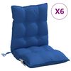 vidaXL Cojines para silla respaldo bajo 6 uds tela Oxford azul real