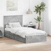 vidaXL Cama con almacenamiento con cabecera Gris Concreto 90 x 200 cm