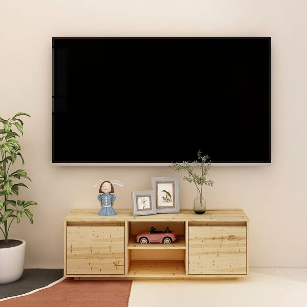 vidaXL Mueble de TV madera maciza de abeto 110x30x40 cm