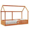 vidaXL Cama con forma de casa de ni&ntilde;os madera maciza marr&oacute;n 90x190 cm