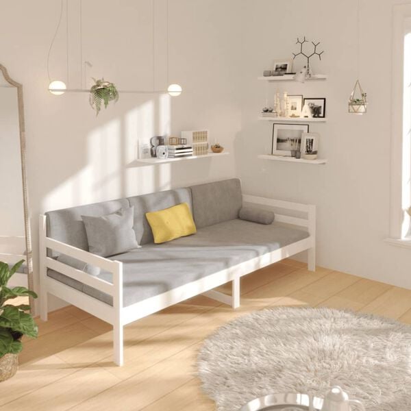 vidaXL Sofá cama sin colchón madera maciza de pino blanco 80x200 cm