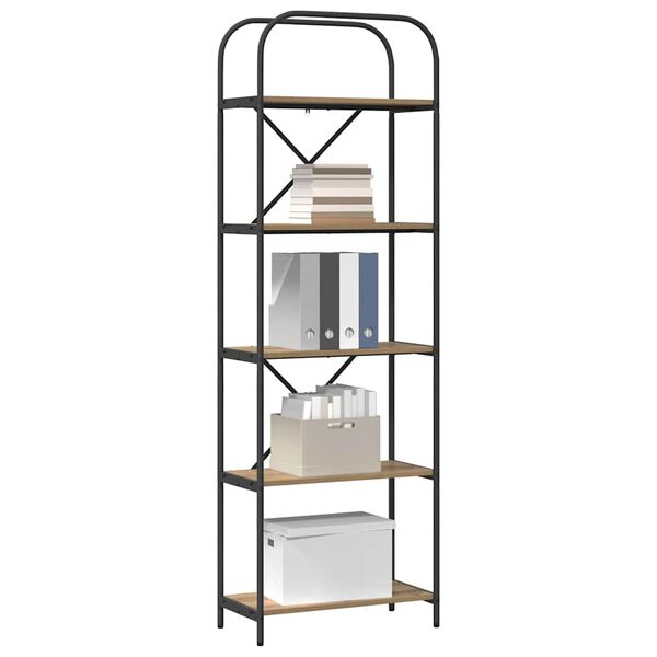 vidaXL Estante de libros Roble artesanal 60 x 30 x 183 cm