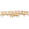 vidaXL Juego de Sof&aacute; con coj&iacute;n 5 pcs Beige Madera de Acacia S&oacute;lida