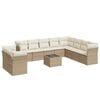 vidaXL Set de sof&aacute;s de jard&iacute;n 11pzas con cojines rat&aacute;n sint&eacute;tico beige