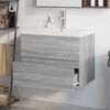 vidaXL Mueble de ba&ntilde;o con lavabo madera contrachapada gris Sonoma
