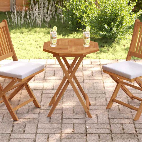 vidaXL Tablero de mesa octogonal de madera maciza de teca 60x60x2,5 cm