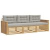 vidaXL Conjunto de sof&aacute;s de exterior 3 uds. Blanco y Gris Claro