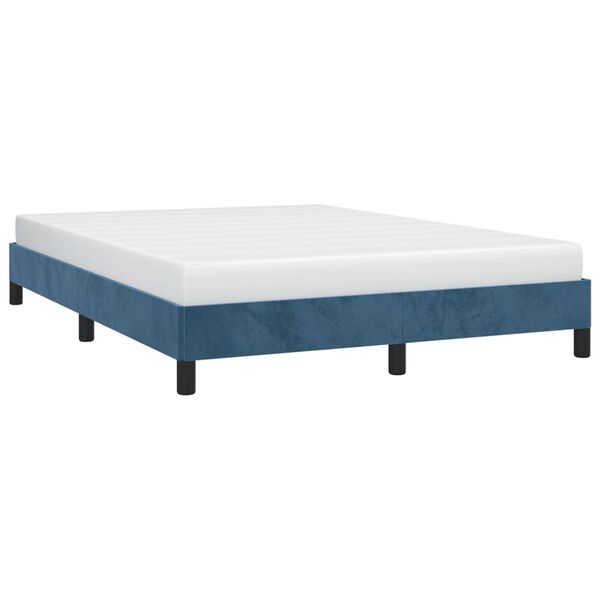 vidaXL Estructura de cama sin colch&oacute;n terciopelo azul oscuro 140x190cm