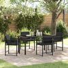 vidaXL Conjunto de Comedor de Jardín 5 pcs Negro ratán sintético