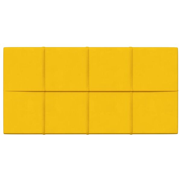 vidaXL Paneles de pared 12 uds terciopelo amarillo 60x30 cm 2,16 m²