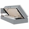 vidaXL Cama de almacenamiento LED con colch&oacute;n Gris Claro 100 x 200 cm