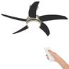 vidaXL Ventilador de Techo con Luz y Control Remoto &Oslash; 110 cm Negro