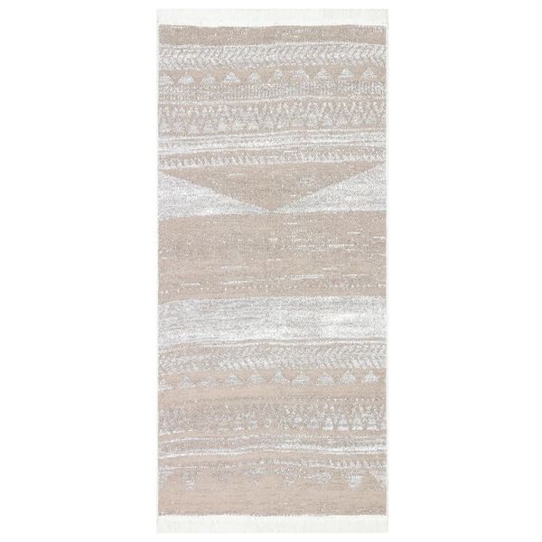 vidaXL Alfombra de algod&oacute;n beige 100x200 cm