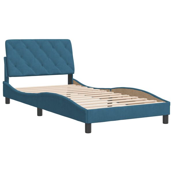 vidaXL Estructura de cama sin colch&oacute;n terciopelo azul 100x200 cm