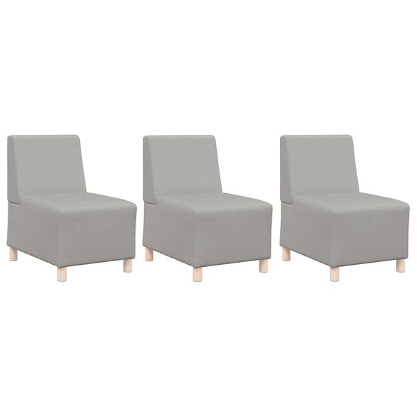 vidaXL Unidad de Sof&aacute; Modular sin Brazos 3 pcs Gris Nube