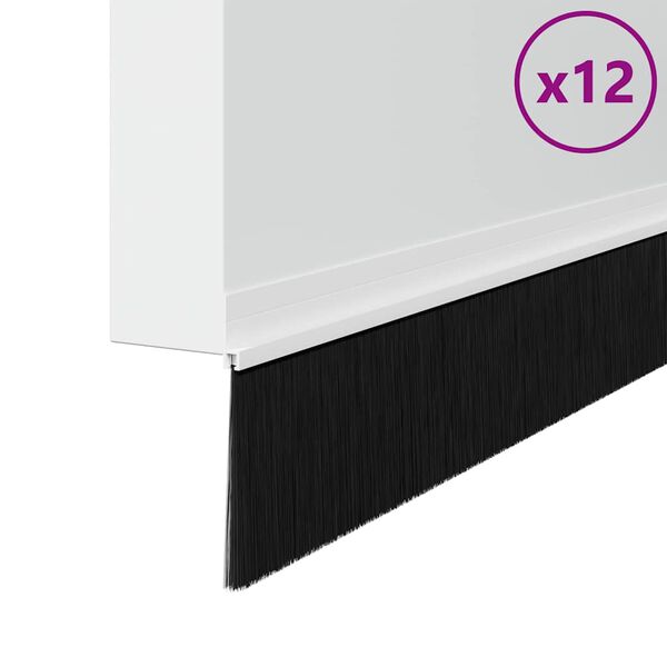 vidaXL Sellos de cepillo para puertas autoadhesivos 12 pcs 100 cm