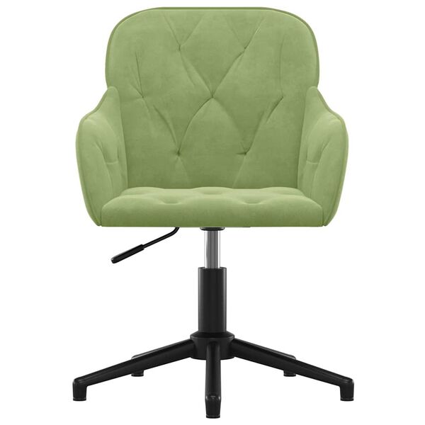 vidaXL Silla de oficina giratoria de terciopelo verde claro