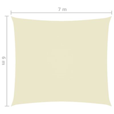 vidaXL Toldo de vela rectangular tela Oxford color crema 6x7 m