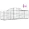 vidaXL Cestas de gaviones 11 uds forma de arco hierro 200x50x60/80 cm