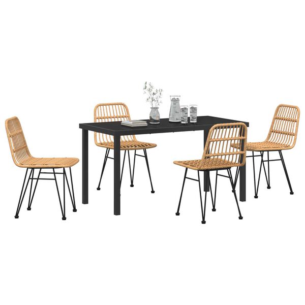 vidaXL Conjunto de Comedor de Jard&iacute;n 5 pcs Marr&oacute;n