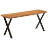 vidaXL Banco con borde natural madera de acacia maciza 105 cm
