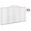 vidaXL Cestas de gaviones 5 uds forma de arco hierro 300x30x160/180 cm