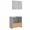 vidaXL Set de muebles de ba&ntilde;o 2 pzas madera contrachapada gris sonoma