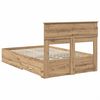 vidaXL Estructura de cama con cabecera Roble artesanal 120 x 190 cm