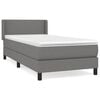vidaXL Cama box spring con colch&oacute;n tela gris oscuro 80x200 cm
